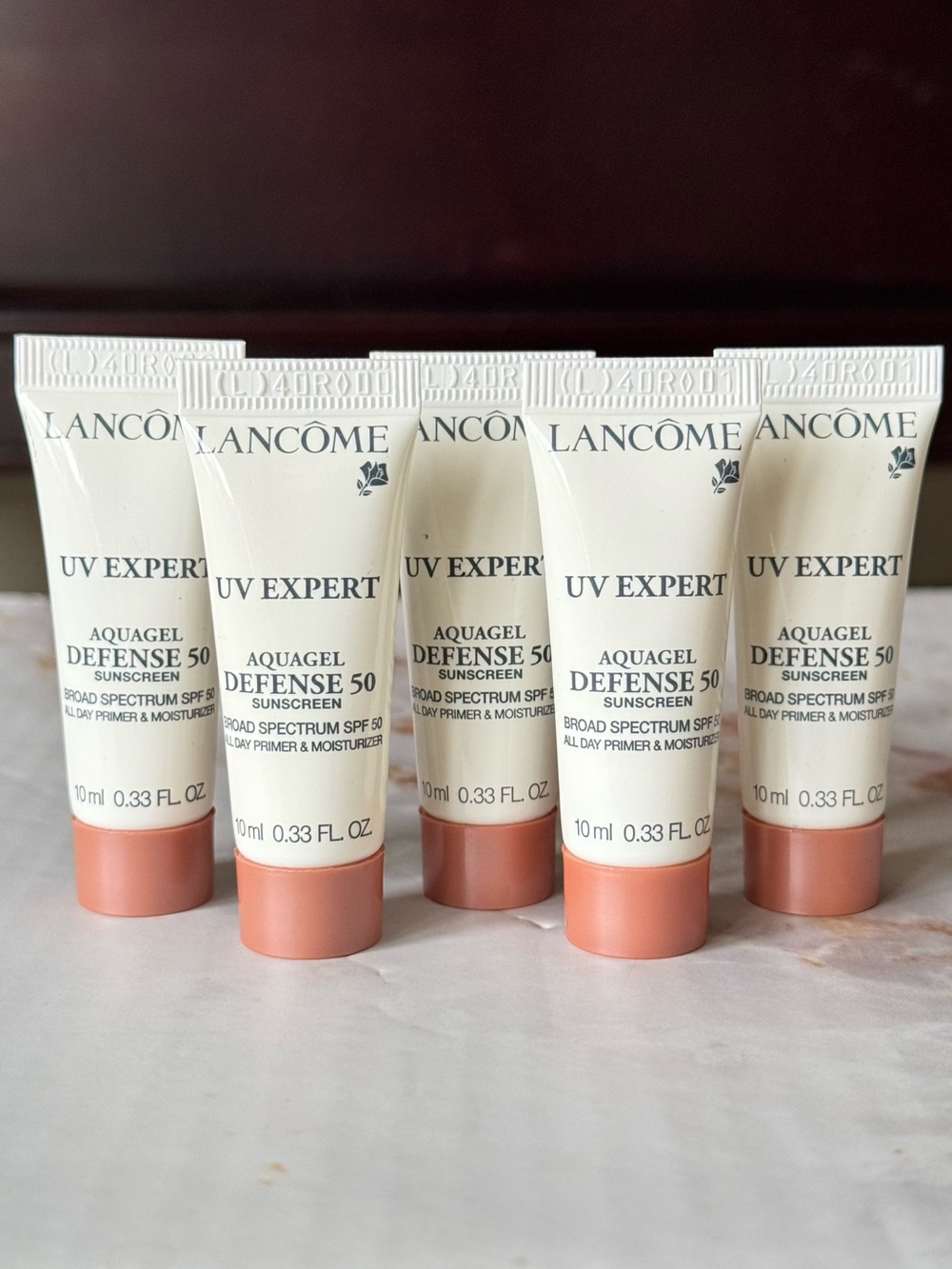 Lancôme UV Expert Aquagel Defense 50 Sunscreen Primer Moisturizer 5pc Set EXP